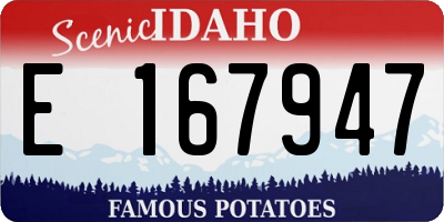 ID license plate E167947