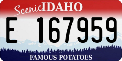 ID license plate E167959