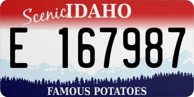 ID license plate E167987