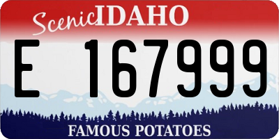 ID license plate E167999
