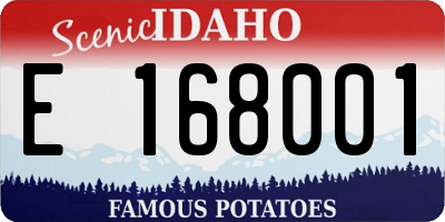 ID license plate E168001