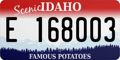 ID license plate E168003