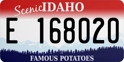 ID license plate E168020