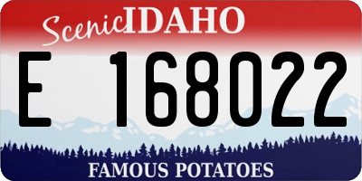 ID license plate E168022