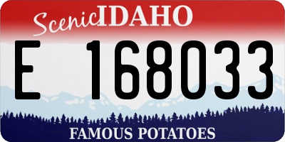 ID license plate E168033