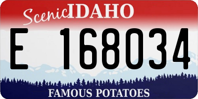 ID license plate E168034