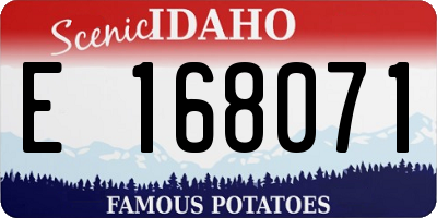 ID license plate E168071