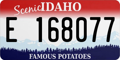 ID license plate E168077