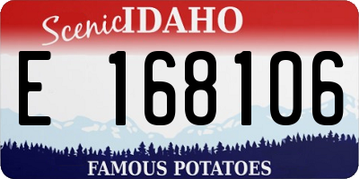 ID license plate E168106