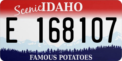 ID license plate E168107