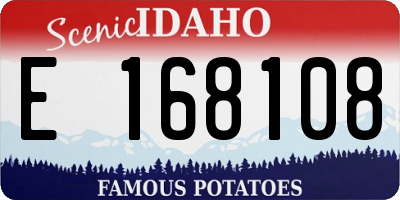 ID license plate E168108