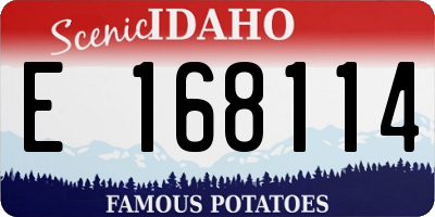 ID license plate E168114