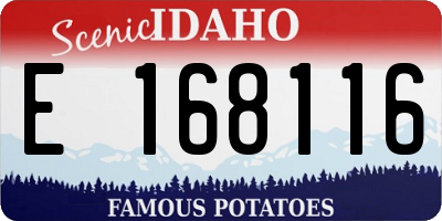 ID license plate E168116