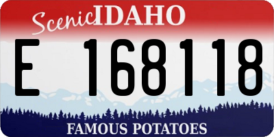 ID license plate E168118