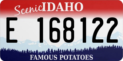 ID license plate E168122
