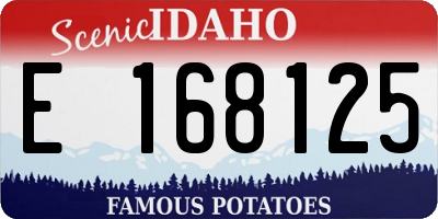 ID license plate E168125