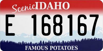 ID license plate E168167