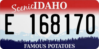 ID license plate E168170