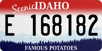 ID license plate E168182