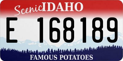 ID license plate E168189