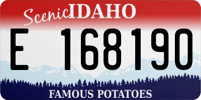 ID license plate E168190
