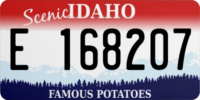 ID license plate E168207