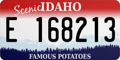ID license plate E168213