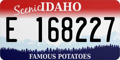 ID license plate E168227