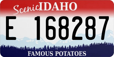ID license plate E168287