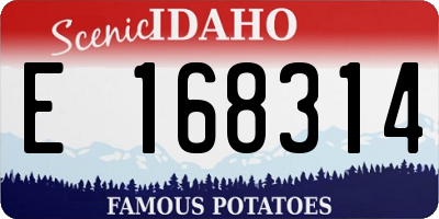 ID license plate E168314