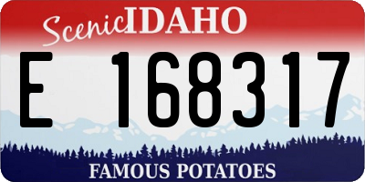 ID license plate E168317