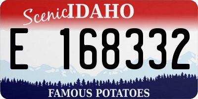 ID license plate E168332