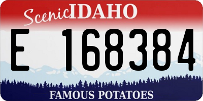 ID license plate E168384