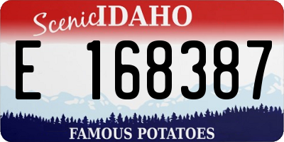 ID license plate E168387