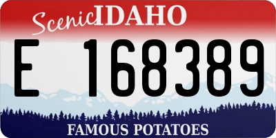 ID license plate E168389