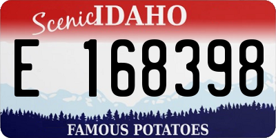 ID license plate E168398