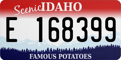 ID license plate E168399