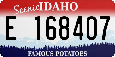 ID license plate E168407