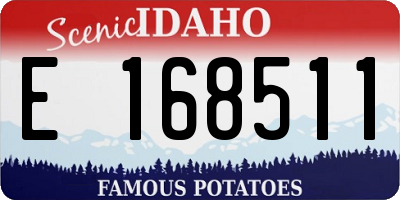 ID license plate E168511