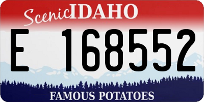 ID license plate E168552
