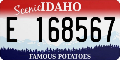 ID license plate E168567