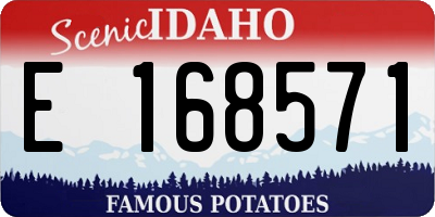 ID license plate E168571