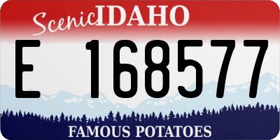 ID license plate E168577