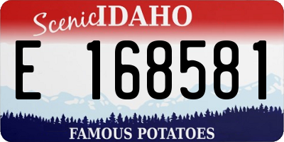 ID license plate E168581