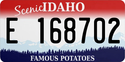 ID license plate E168702
