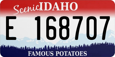 ID license plate E168707