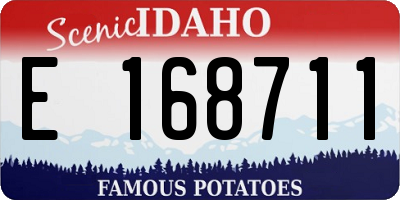 ID license plate E168711