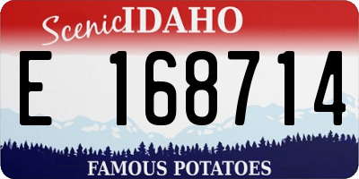 ID license plate E168714