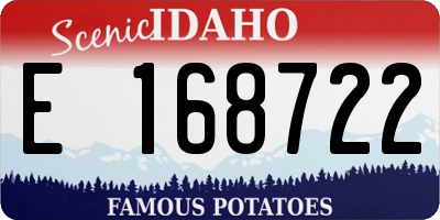 ID license plate E168722