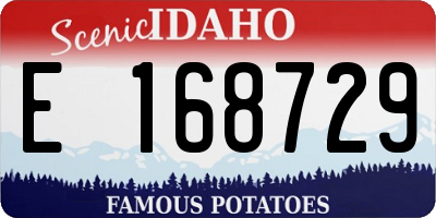ID license plate E168729